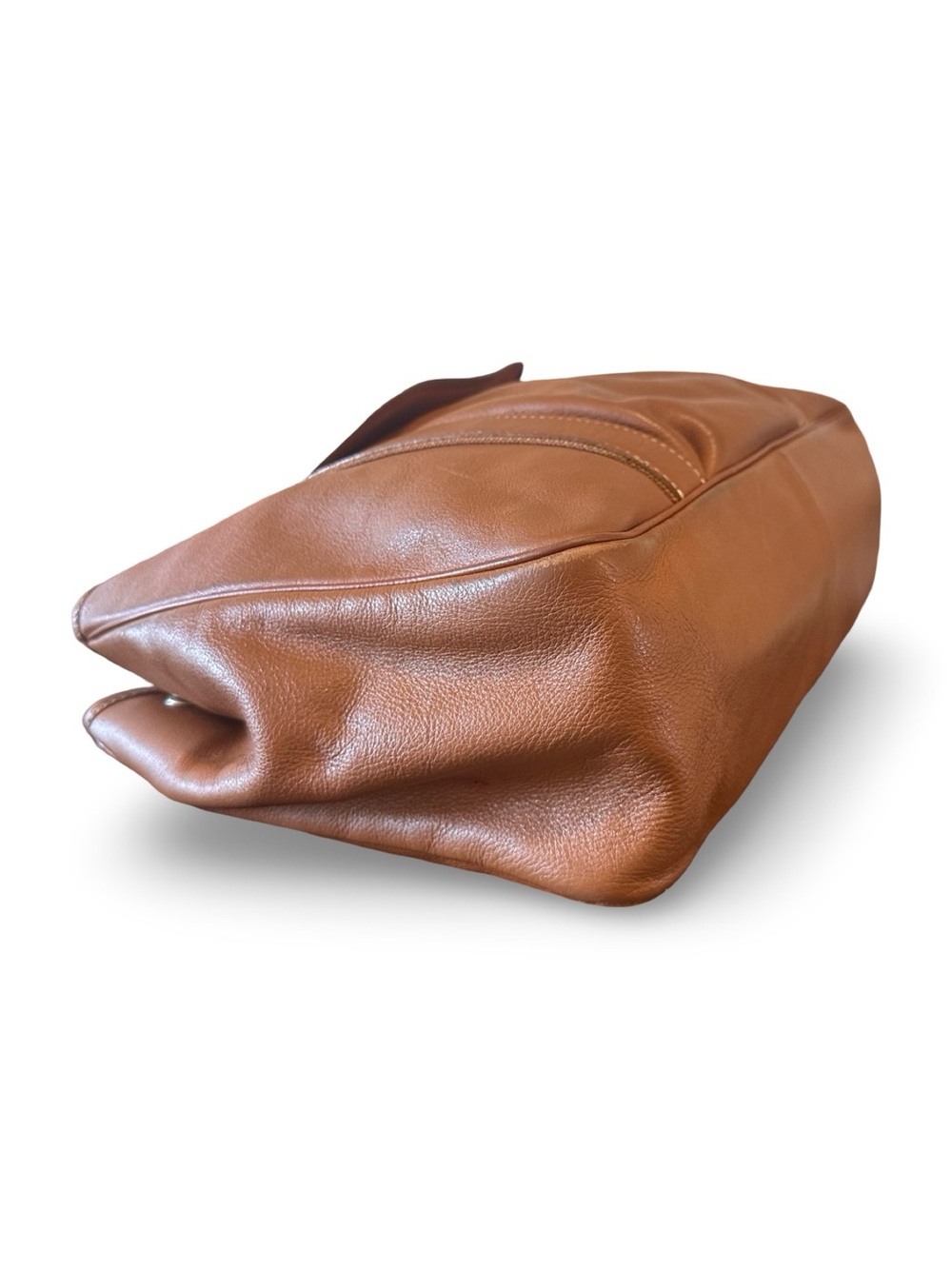 Longchamp Vintage Brown Leather Top Handle Tote Bag - Picture 13 of 16
